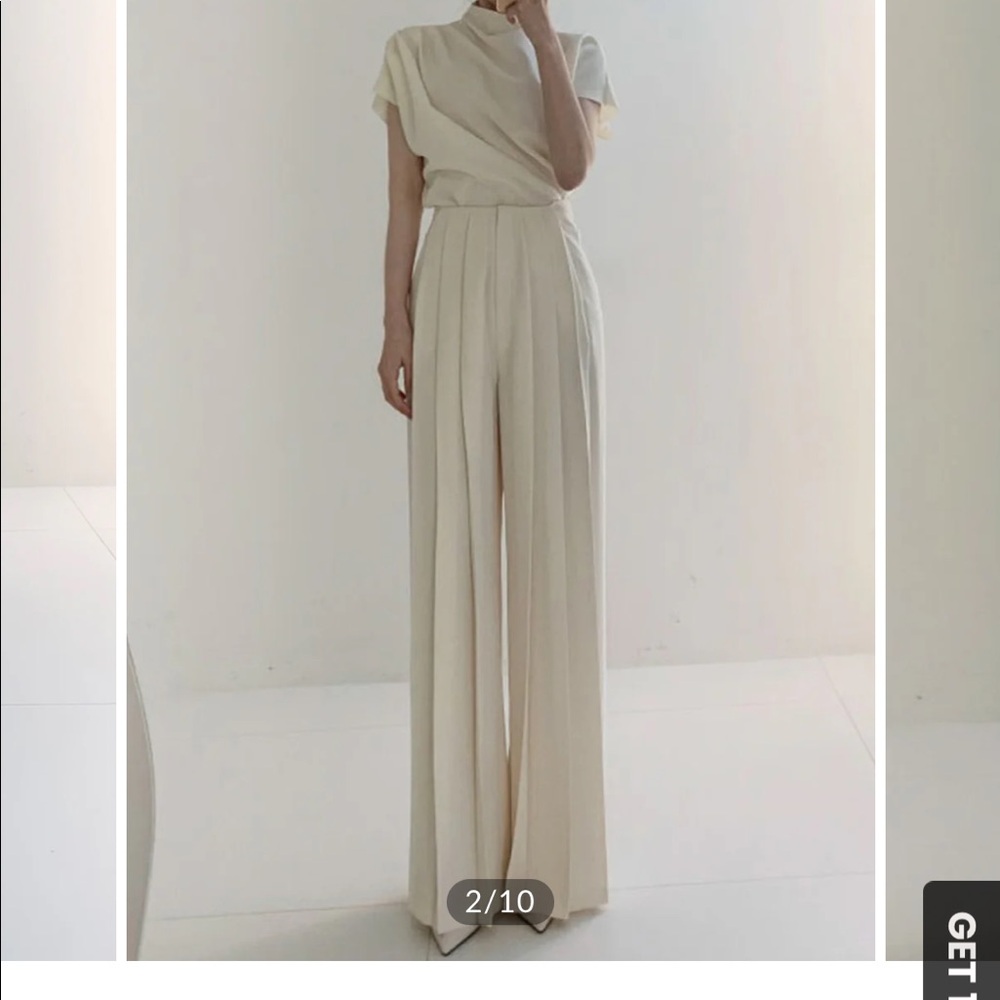 NWT Commense pleated white pants